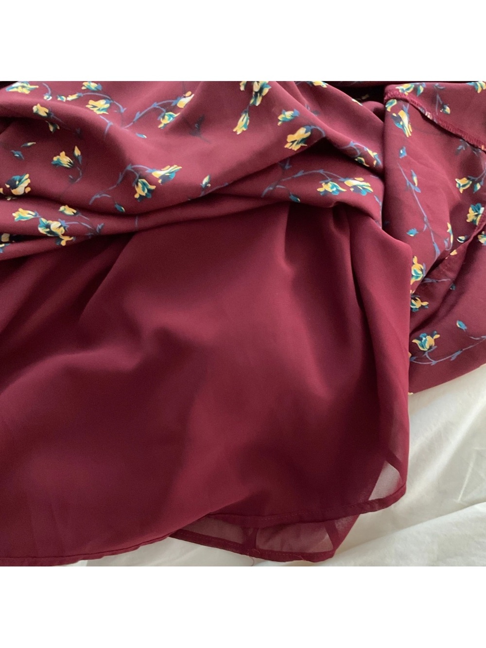 Dress Forum Burgundy Floral Maxi Slip Dress M - Picture 8 of 11